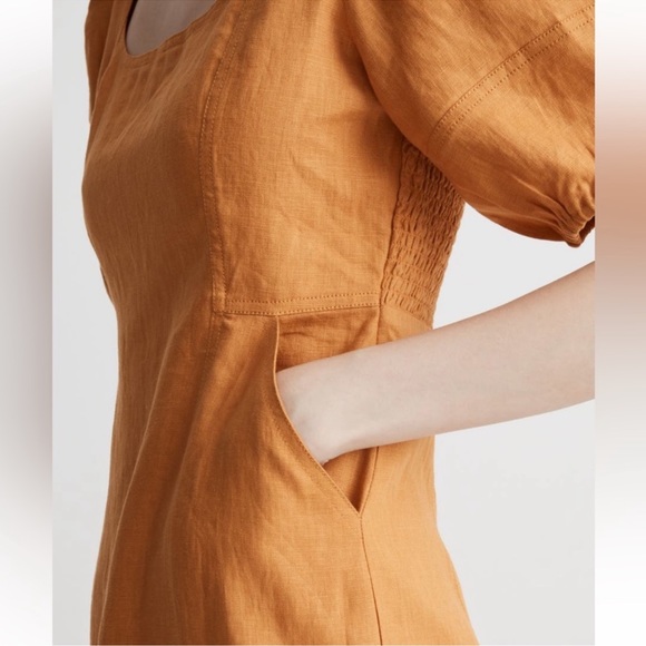 Perfect spring orange dress with pockets - Picture 3 of 7